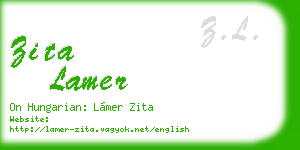 zita lamer business card